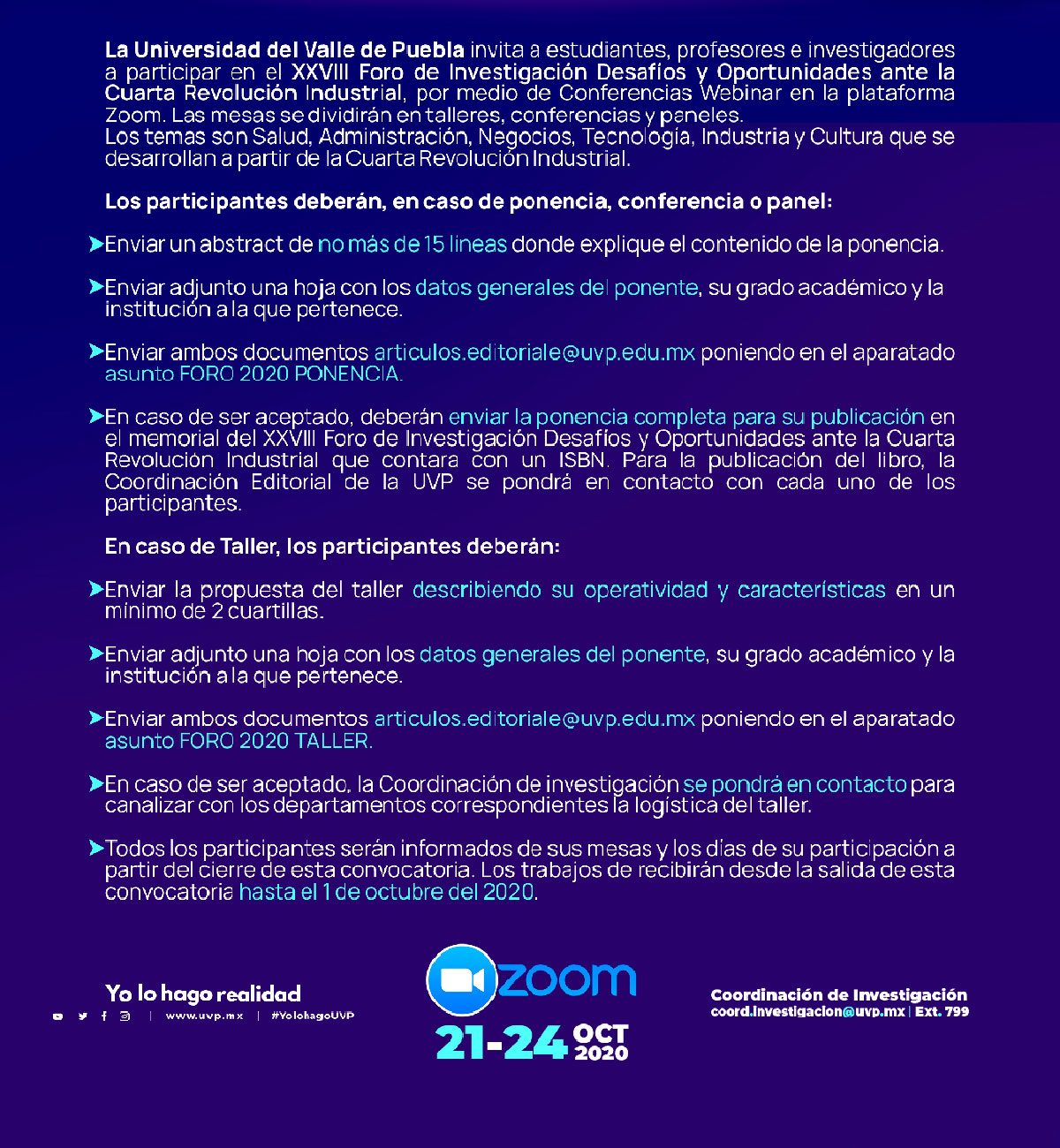 foro investigacion informacion convocatoria